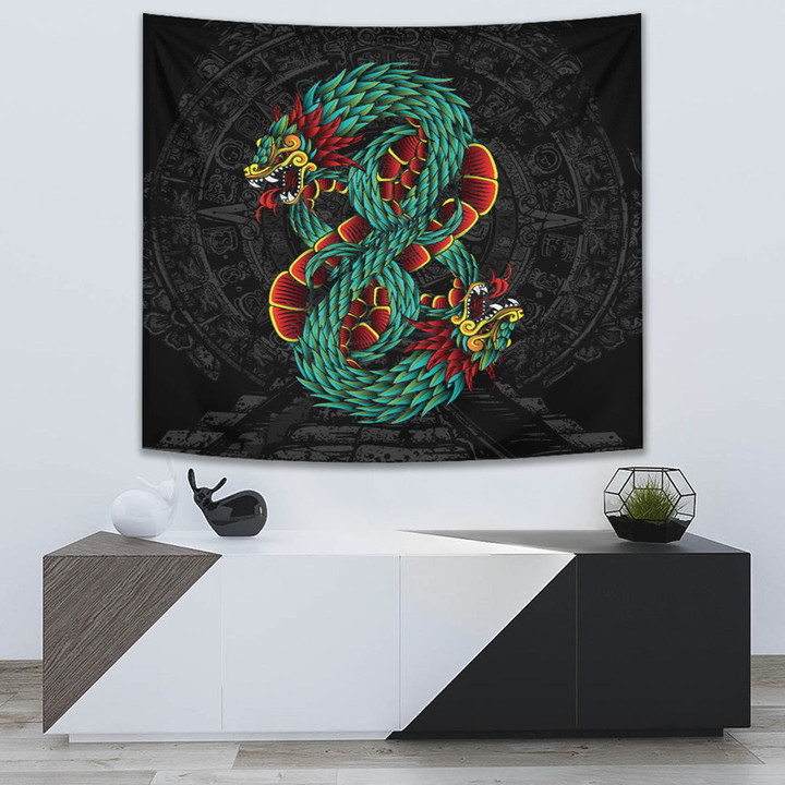 AIO Pride Mexico Quetzalcoatl Mexican Aztec Tapestry