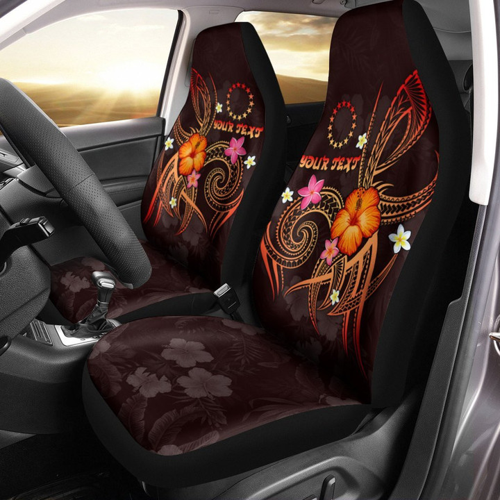 AIO Pride Custom Text Cook Islands Polynesian Car Seat Cover - Legend Of Cook Islands (Red)