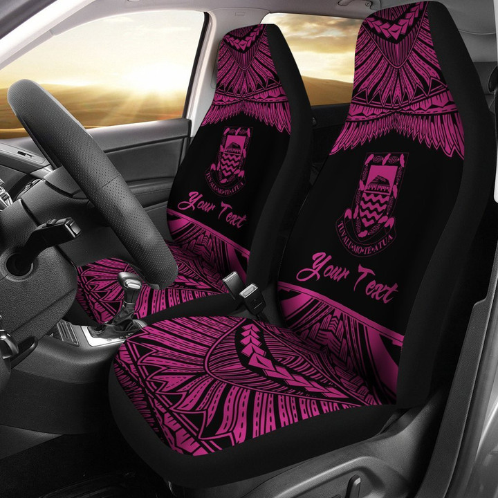 AIO Pride Custom Text Tuvalu Polynesian Car Seat Cover - Pride Pink Version