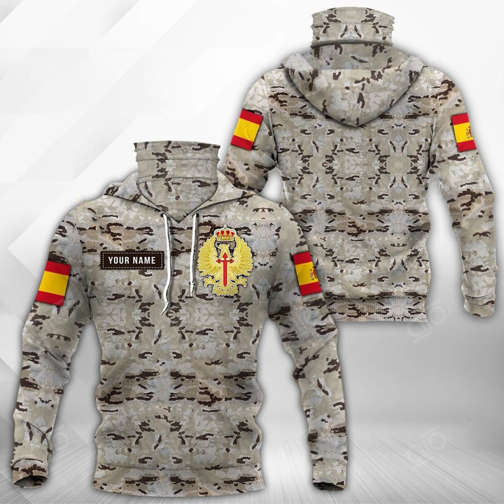 AIO Pride - Customize Spanish Army Unisex Adult Neck Gaiter Hoodie