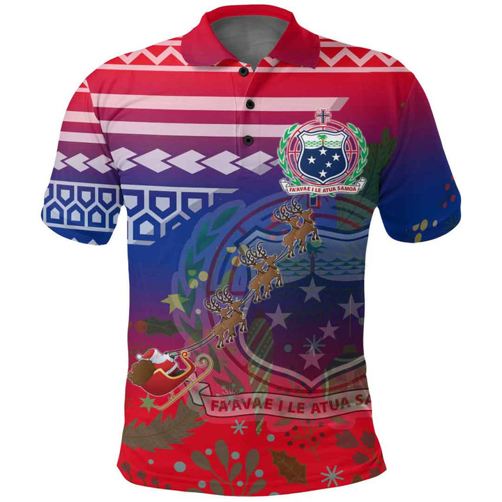 AIO Pride Samoa Christmas Style Polynesian Polo Shirt