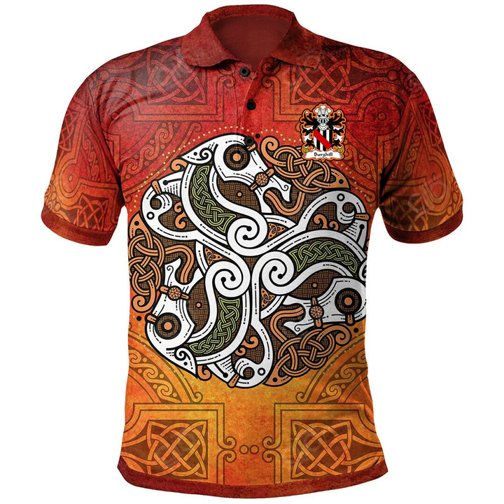AIO Pride Burghill Lord Of Crickhowell Welsh Family Crest Polo Shirt - Vintage Celtic Horse