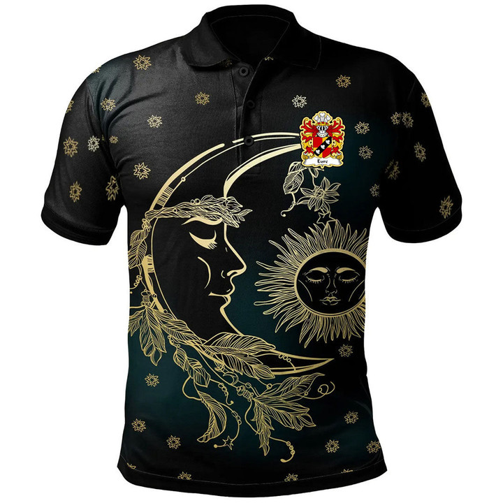 AIO Pride Eure Commander Of Slebech Pembrokeshire Welsh Family Crest Polo Shirt - Celtic Wicca Sun Moons