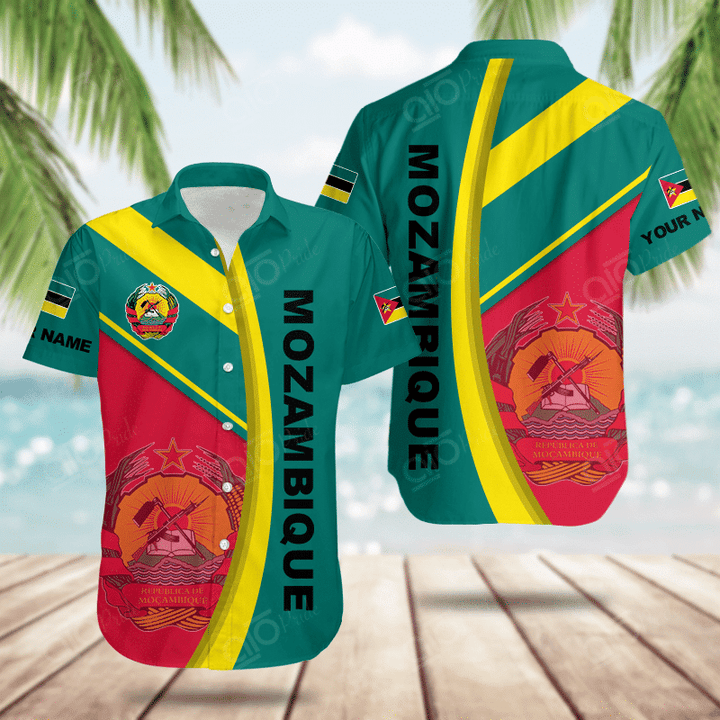 AIO Pride Custom Name Mozambique Basic Form Hawaiian Shirt
