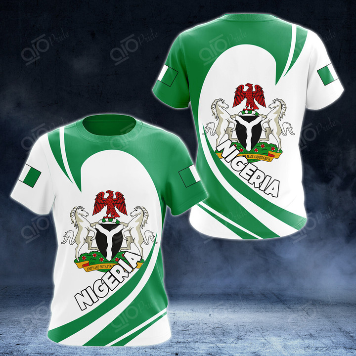 AIO Pride Nigeria Coat Of Arms Big Wave Style T-shirt