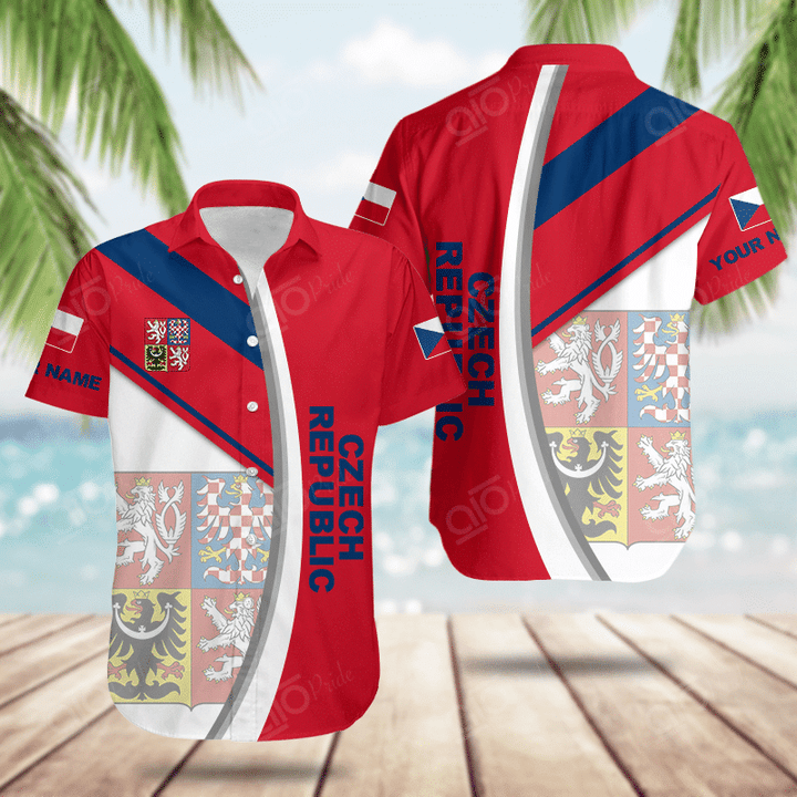 AIO Pride Custom Name Czech Republic Basic Form Hawaiian Shirt