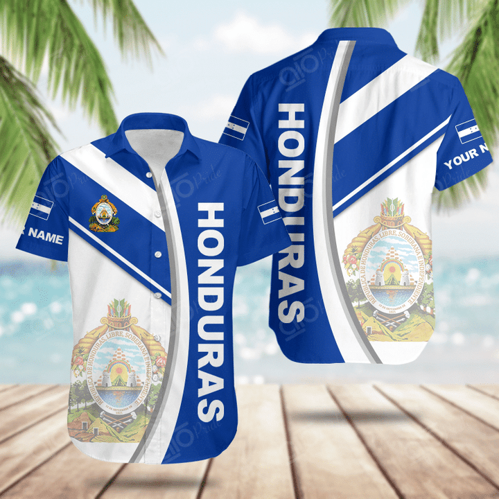 AIO Pride Custom Name Honduras Basic Form Hawaiian Shirt