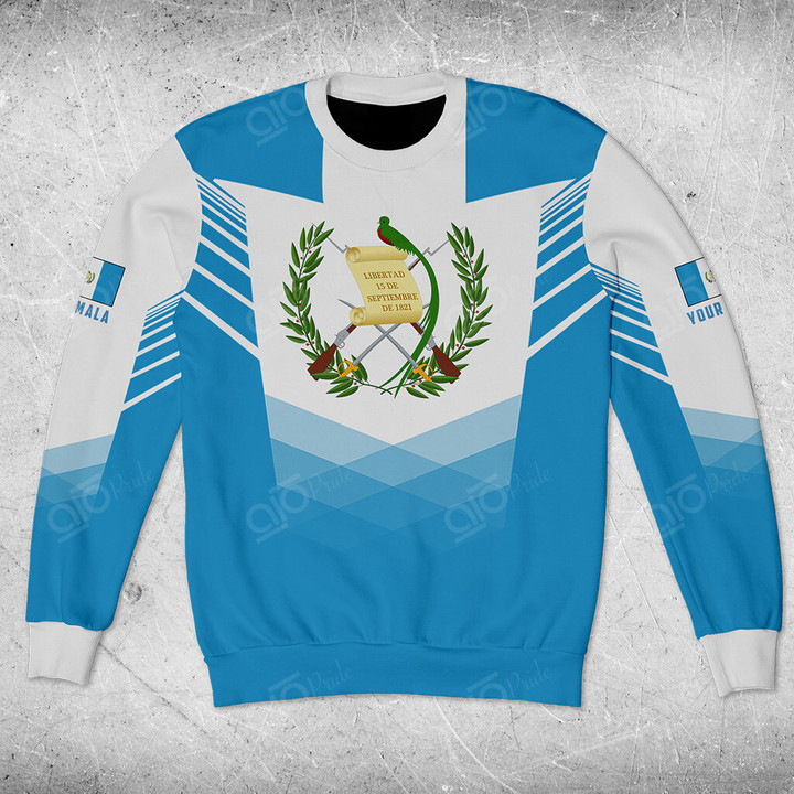 AIO Pride Custom Name Guatemala Flag Criss Cross Style Sweatshirt