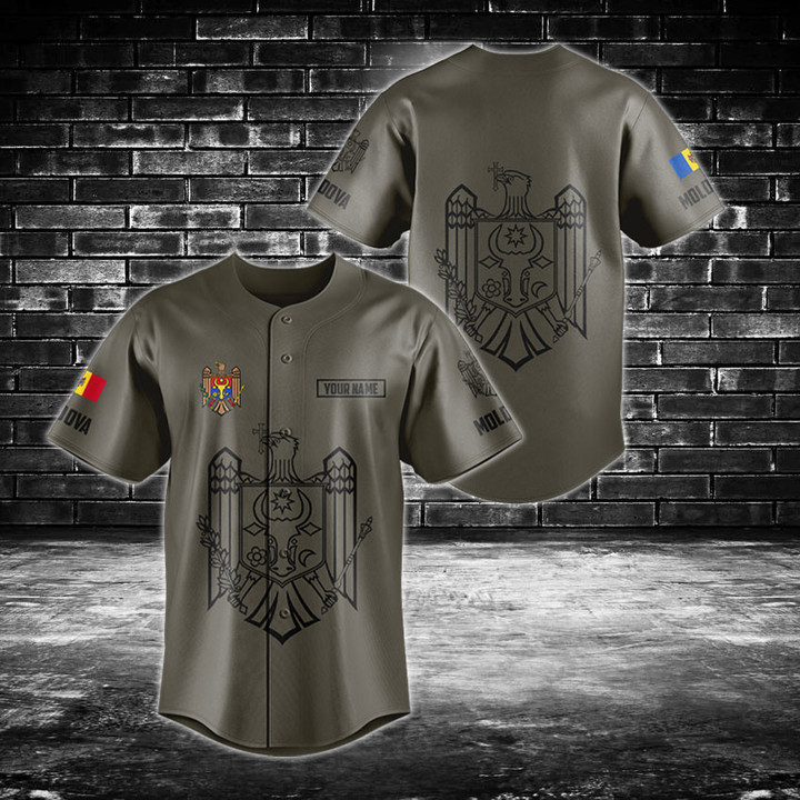 Customize Moldova Coat Of Arms Baseball Jersey Shirt