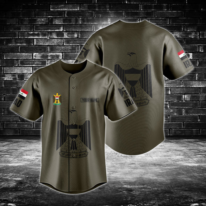 Customize Iraq Coat Of Arms Baseball Jersey Shirt