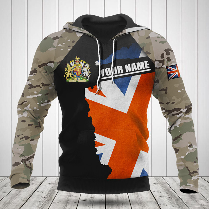 Customize United Kingdom Coat Of Arms Camouflage Flag Shirts
