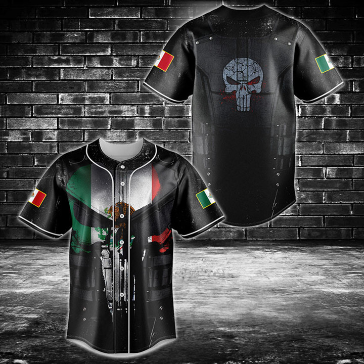 Mexico Coat Of Arms 3D Armor Baseball Jersey Shirt