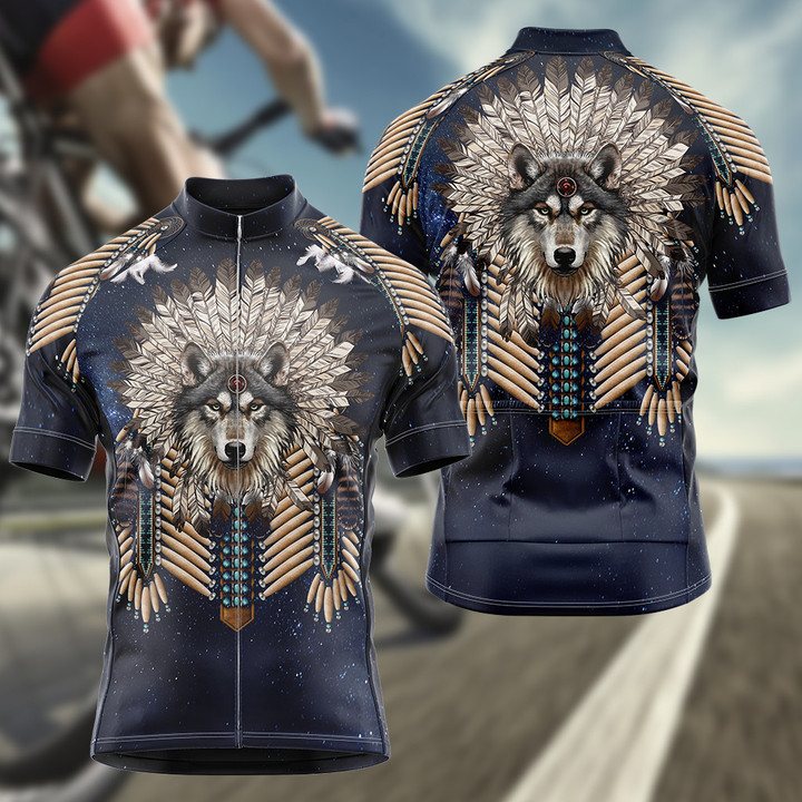 Native Wolf Dreamcatcher 3D Men's Cycling Jersey