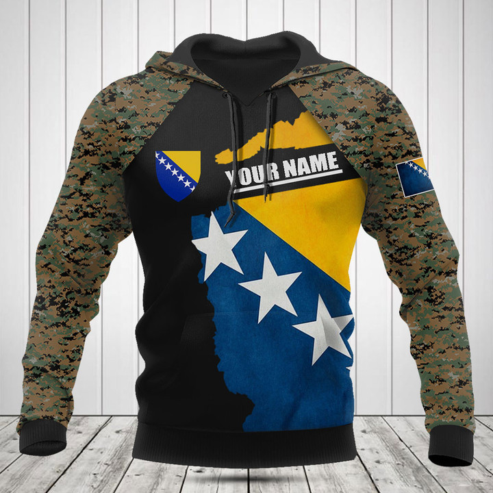 Customize Bosnia Coat Of Arms Camouflage Shirts