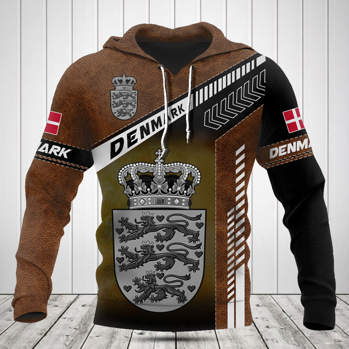 Denmark Coat Of Arms Leather Speed Style Shirts