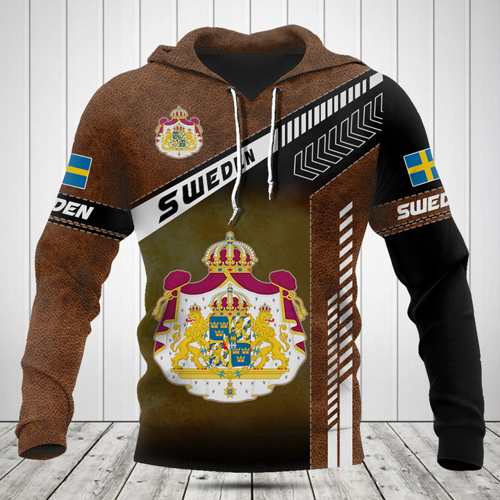 Sweden Coat Of Arms Leather Speed Style Shirts