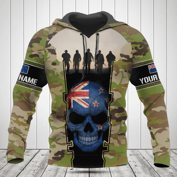 Customize New Zealand 3D Skull Flag Camouflage Shirts