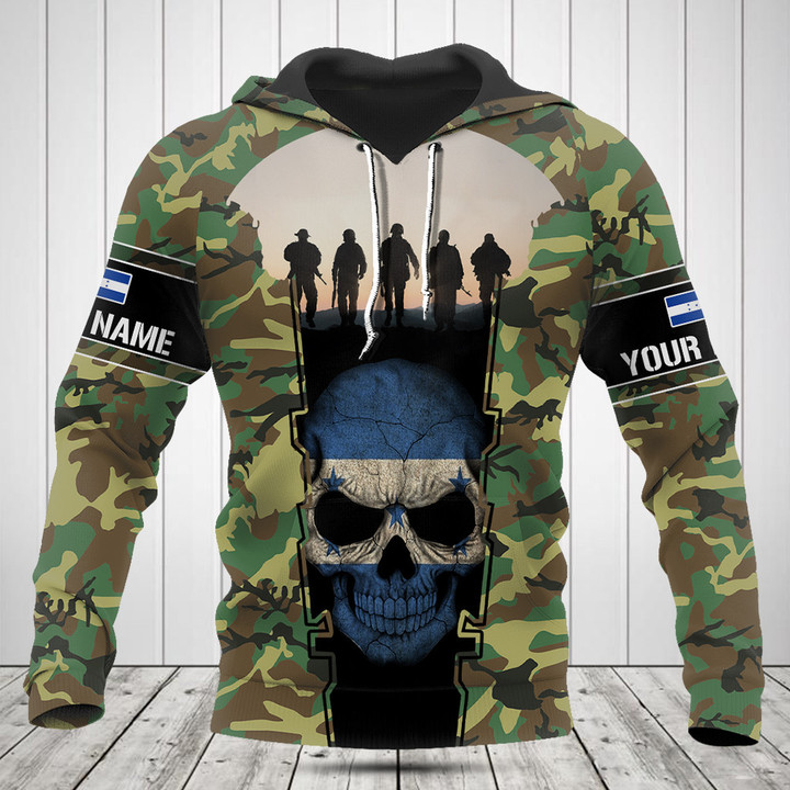 Customize Honduras 3D Skull Flag Camouflage Shirts