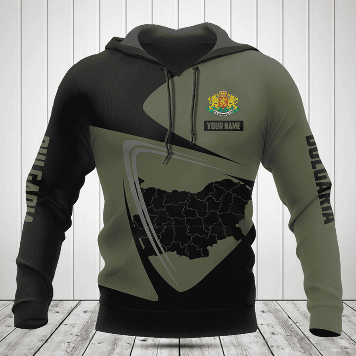 Customize Bulgaria Map Black And Olive Green Shirts