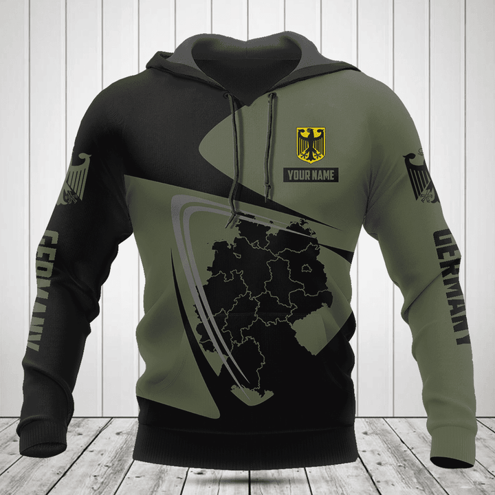 Customize Germany Map Black And Olive Green Shirts
