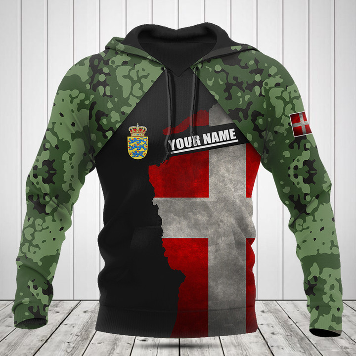 Customize Denmark Coat Of Arms Camouflage Shirts