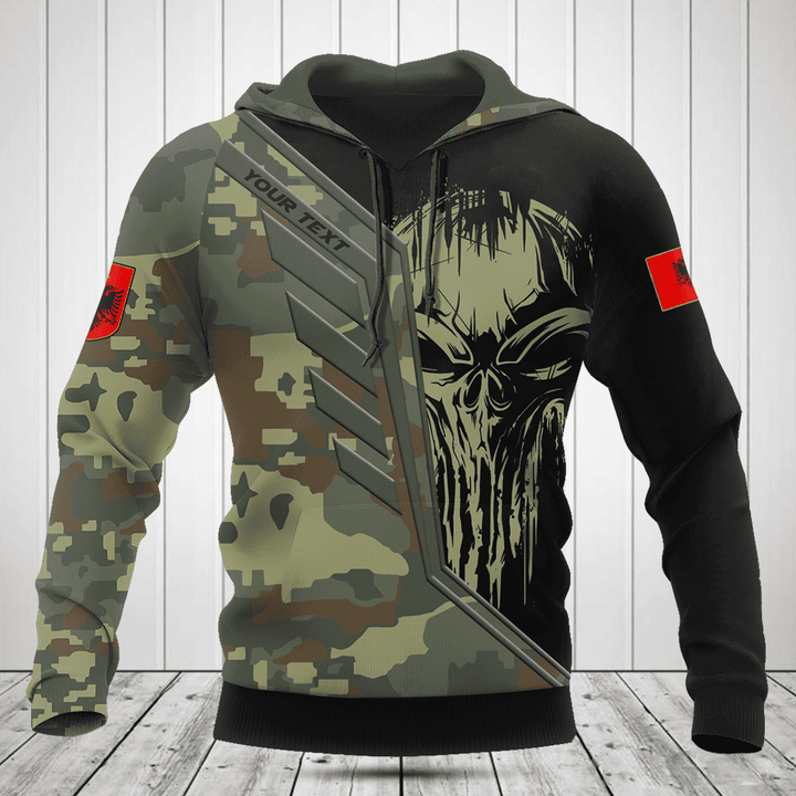 Customize Albania Wing Skull Camouflage Shirts