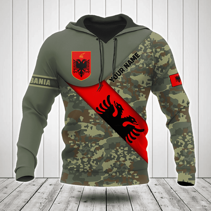 Customize Albania Flag Camouflage Army Shirts