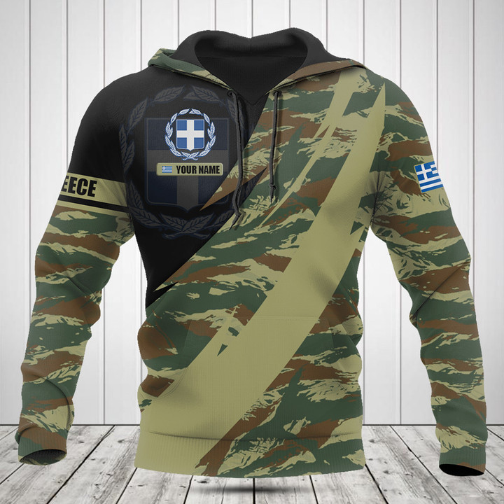 Customize Greece Coat Of Arms Camo Fire Style Shirts