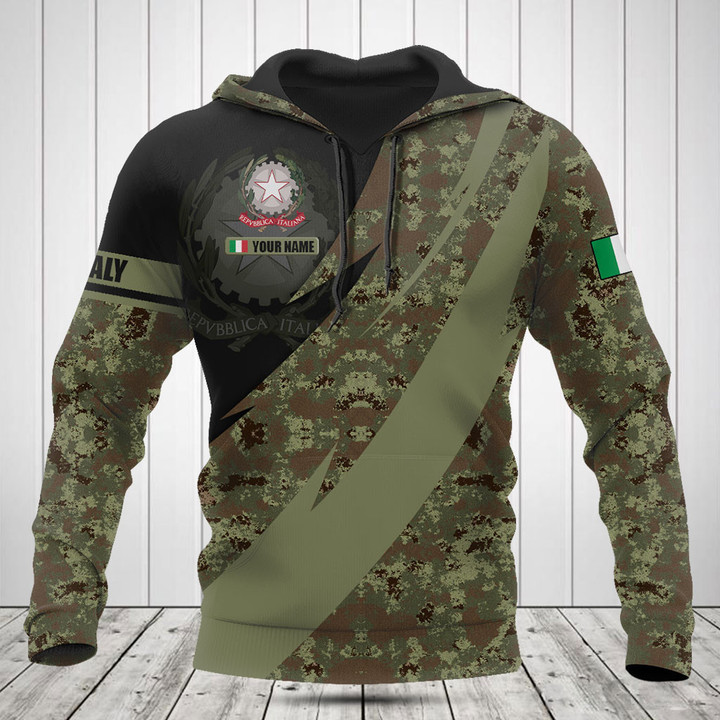 Customize Italy Coat Of Arms Camo Fire Style Shirts