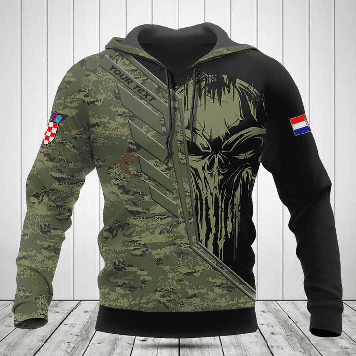 Customize Croatia Wing Skull Camouflage Shirts