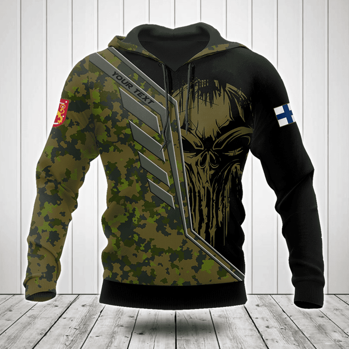 Customize Finland Wing Skull Camouflage Shirts