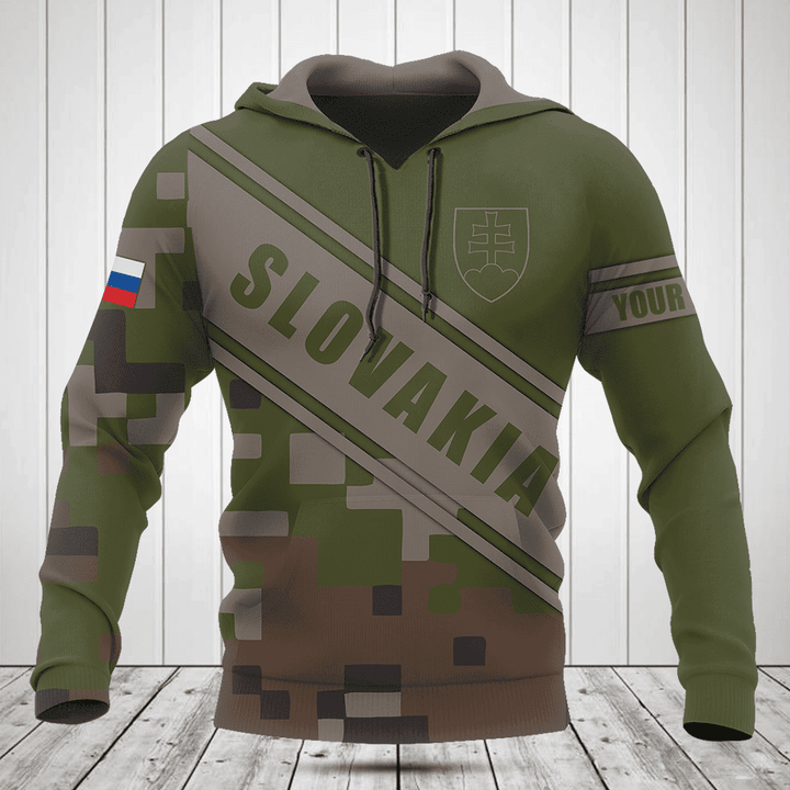 Customize Slovakia Coat Of Arms Camouflage 3D Shirts