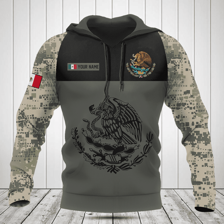 Customize Mexico Coat Of Arms Camo Gray Shirts