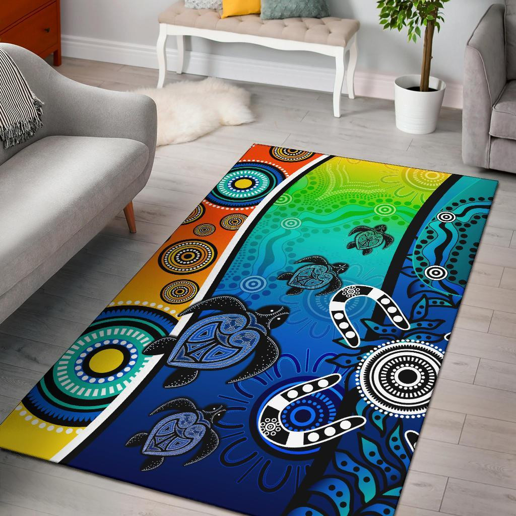 AIO Pride Aboriginal Area Rug - Indigenous Turtle Dot Painting Art ...