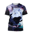 AIO Pride - Black and White Wolf Galaxy Unisex Adult Shirts