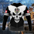 AIO Pride - Customize Austria Coat Of Arms Skull - Black And White Unisex Adult Hoodies