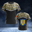 AIO Pride - Custom Name Romania Camo Unisex Adult Shirts