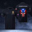 AIO Pride - Customize Puerto Rico Coat Of Arms - Flag Skull Polo Shirt