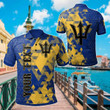 AIO Pride - Customize Barbados National Flag Polygon Style Unisex Adult Polo Shirt