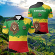 AIO Pride - Ethiopia Flag Brush Unisex Adult Polo Shirt