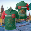 AIO Pride - Mexico Coat Of Arms Simple Style Unisex Adult Polo Shirt