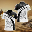 AIO Pride - Custom Name Egypt Eagle Black And White Unisex Adult Polo Shirt
