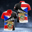 AIO Pride - Custom Name Puerto Rico Flag 3D Version Unisex Adult Polo Shirt