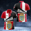 AIO Pride - Custom Name Denmark Flag 3D Version Unisex Adult Polo Shirt