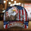 AIO Pride Patriotic Eagle United States of America Hat, American Flag Eagle Full Printed Cap Custom Name