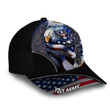 AIO Pride Patriotic Eagle Hat, American Flag United States Full Printed Cap Denim Pattern Custom Name