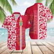 AIO Pride Denmark Coat Of Arms Hibiscus Pattern Hawaiian Shirt