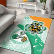 AIO Pride Hopkins Family Crest Area Rug - Ireland Shamrock With Celtic Patterns