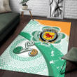 AIO Pride House of O'MALLEY Family Crest Area Rug - Ireland Shamrock With Celtic Patterns