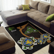 AIO Pride House of O'DUNN Family Crest Area Rug - Harp And Shamrock